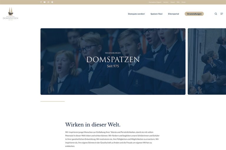 Webdesign für Regensburger Domspatzen von Media21TV