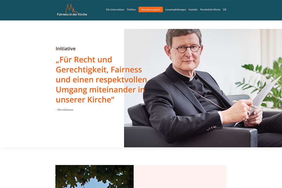 Webdesign für Fairness in der Kirche von Werbeagentur Regensburg